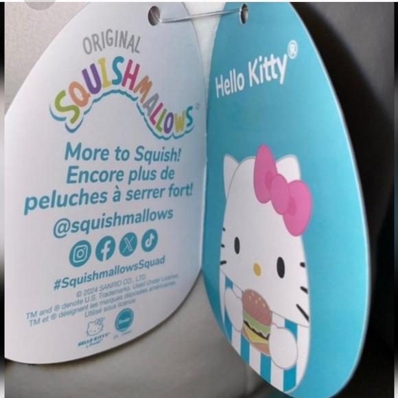 Squishmallows 20” Hello Kitty Plush holding hamburger NWT - Picture 6 of 7